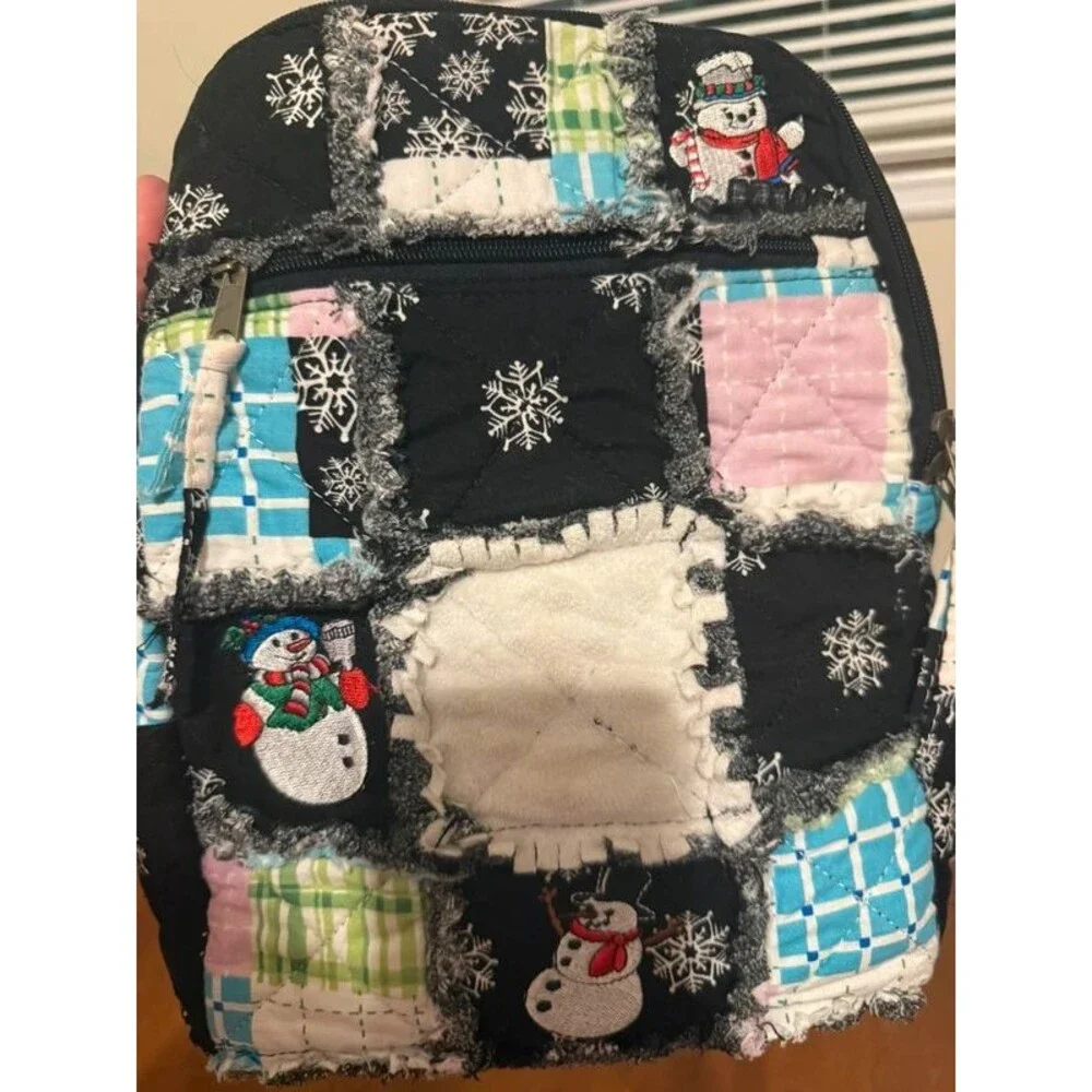 Quilted snowman backpack